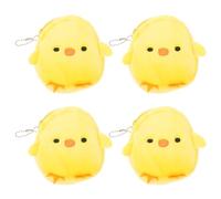 Beaupretty Monedero Pequeño de Pollo Amarillo de Peluche Suave, Bolsa para Monedas de Dibujos Animados, 4 Piezas, Práctico y Ligero, Adecuado para Niños en Fiestas y Pascua Color Aleatorio