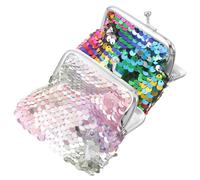 Beaupretty Monedero Pequeño para Mujer con Diseño de Lentejuelas Doble Faz y Cierre de Beso, Mini Billetera de Tela No Tejida y Metal, Set de 2 Piezas para Uso Diario