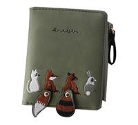 Beaupretty Monedero Pequeño Plegable de PU Color Verde Oscuro Cartera Compacta para Mujer Bolsa de Cambio Práctica para Tarjetas y Dinero Adecuado para Viajes y Uso Diario