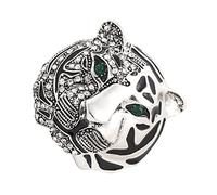 Beaupretty Morena tigre retro accesorios broches de suéter pin de solapa para traje de hombre broche para traje de hombre boda broches de tigre para mujer broche de tigre pedrería Plata