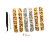 Beaupretty Nail Charms con Mini Rhinestones y Perlas de Respaldo Plano para Arte de Uñas Incluye Pinzas y Caja Organizadora para DIY y Decoración Casa