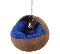 Beaupretty Nido de Pájaro de Cocos Naturales Colgante para Pájaros con Campana y Almohadilla Cálida, Fuerte y Transpirable, Fácil de Colgar para Casa o Árbol