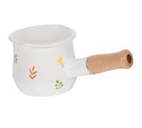 Beaupretty Olla Esmaltada Pequeña Multifunción para Calentar Leche, Cacerola Antiadherente de Color Claro Mango Ergonómico Resistente al Calor, Adecuado para Cocina y Comida de