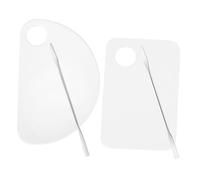 Beaupretty Paletas de Maquillaje y Platos de Mezcla Transparentes Acrílicos 2 Juegos 4 Piezas Portátiles para Mezclar Pigmentos Profesionales Arte Uñas y Cosméticos