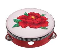 Beaupretty Pandereta de Mano Diseño Bordado Instrumento de Percusión Ligero y Resistente para Música y Entretenimiento
