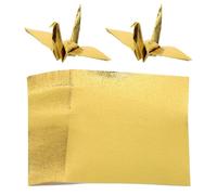 Beaupretty Papel para Manualidades DIY 10 Cm Cuadrado, Papel de Origami Brillante Dorado, 100 Hojas para Artesanía Infantil, Decoración y Plegado Fácil