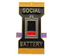 Beaupretty Pasador Decorativo Decoración Broches De Bisuteria Pasadores Metalicos Alfiler Pasador De Estado De Ánimo De Psicología Pin Social De La Bateria Aleación Black