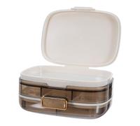 Beaupretty Pastillero Hermético Portátil de Doble Capa con 7 Compartimentos para Viaje Organizador Compacto para Tabletas y Vitaminas Diarias Caja para Medicamentos de Uso Diario