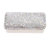 Beaupretty Pastillero Portátil para Viajes Cierre Hermético, Mini Estuche Organizador de Pastillas de Plástico 3 Compartimentos y Decoración de Cristales de Imitación