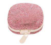 Beaupretty Pastillero Portátil Rosa con 7 Compartimentos y Brillantes de Imitación, Caja Compacta para Medicamentos Semanal, Organizador de Pastillas para Viaje, Bolso y Emergencias