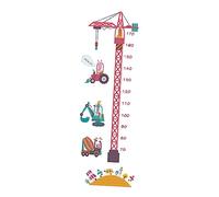 Beaupretty Pegatina Artística de Pared para Niños Medidor de Altura, Diseño de Grúa Torre, Pvc Duradero, 30x90 Cm, Decoración Infantil para Dormitorio y Habitación Infantil, Juego de 2