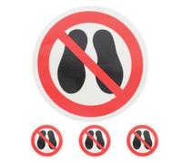 Beaupretty Pegatinas Autoadhesivas de Vinilo para Suelo Señal de Advertencia de No, 4 Unidades, Aptas para Escaleras y Áreas Públicas