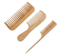 Beaupretty Peine De Bambú Para El Cuero Cabelludo 3 Unidades Antiestático De Dientes Anchos Para Pelucas Natural Masajeador Para Desenredar El Cuero Cabelludo Color Chocolate