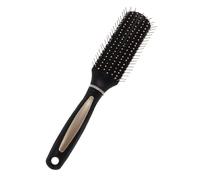 Beaupretty Peine de Masaje Cabello Diseño Plano de Plástico Negro, Cepillo Desenredante y Masajeador de Cuero Cabelludo para Cabello Rizado y Mojado, Adecuado para Uso Diario