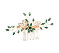 Beaupretty Peine de Pelo Verde Vintage para Novias y Damas Accesorio de Boda Hecho Mano con Cristales y Aleación Peineta para Estilizar Cabello Clip Seguro para Peinados Nupciales