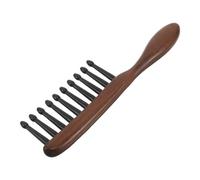 Beaupretty Peine de Sándalo de Madera Dientes Anchos Insertados Masajeador de Cuero Cabelludo Antiestático Peine Gua Sha Hecho a Mano para Cuidado del Cabello y Barba Uso Doméstico y