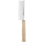 Beaupretty Peine para Perros con Mango de Madera y Estructura Ergonómica que Limpia el Pelo de Mascotas, Herramienta Profesional Compacta Cuidado Diario