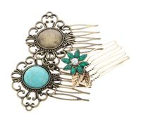 Beaupretty Peinetas Cabello Vintage 3 Piezas Cristal Brillante Tamaño Mediano Accesorios Para Boda Dama De Honor Fiesta Peines Laterales De Aleación Hojas y Perlas