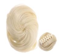 Beaupretty peluca con clip Accesorio ondulado cortes de cabello atar hair clips horquillas moño pasador hair bow garra de pelo moño peinado recogido Alambre de alta temperatura Yellow