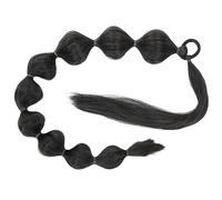 Beaupretty Peluca con Extensión de Caballo Negra de 75cm con Burbujas, Textura Lisa y Volumen Añadido, Hecha de Seda de Alta Temperatura para Mujeres en Cosplay