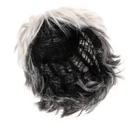Beaupretty Peluca Corta para Mujer Cosplay de Abuela con Efecto Degradado Gris y Blanco Peluca Sintética para y Disfraces de Anciana Accesorio Teatral Unisex