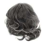 Beaupretty Peluca Gris Corta Rizada para Mujer 1 Unidad Tamaño Mediano Transpirable para Disfraz de Anciana y Fiesta Cosplay
