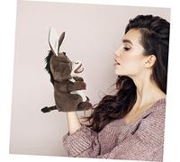 Beaupretty Peluche Mano de Burro para Cuentos Muñeco de Felpa Suave para Títere de Animal Divertido y Educativo Juguete de Dedo de Dibujos Animados Accesorio para rol