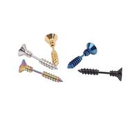 Beaupretty Pendientes De Tornillos Cruz Perforante Unisex De Acero Inoxidable Multicolor Set De 5 Piezas Para Orejas Sensibles Protección Antialérgica
