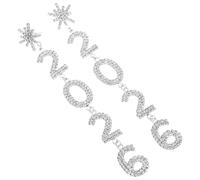 Beaupretty Pendientes Largos de Brillantes para Mujeres Pendientes Colgantes de Rhinestone para Celebraciones de Invierno y Navidad de Año Plata