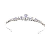Beaupretty Pequeña De Circón Novia Joyas Para El Cabello Para Fuente Boda Diademas Sirena Tiaras Bandas Para El Cabello Para Mujeres Coronas De Cumpleaños Mujeres Silver Aleación