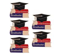 Beaupretty Pin de Esmalte Metalizado para Graduación 2026, Conjunto de 5 Broches de Diploma y Birrete, Obsequio Conmemorativo para Maestros y Estudiantes en Ceremonia y Fiesta de Graduados