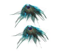 Beaupretty Pinzas Cabello Con Plumas De Pavo Real 2 Unidades Estilo Retro Vintage Para Mujer Fiesta y Eventos Obsequios Adornos Coloridos Originales