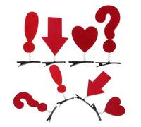 Beaupretty Pinzas Cabello Creativas 8 Piezas con Formas de Signo de Interrogación, Exclamación, Flecha y Corazón Rojo, Accesorios Estéticos y Divertidos para Niñas y Peinados