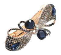 Beaupretty Pinzas Cabello Pedrería Azul Marino Para Mujer y Niña, Clip Francés Pequeño Diseño De Lazo, Accesorio Elegante Para Bodas y Uso Diario