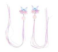 Beaupretty Pinzas Cabello Vintage 2 Piezas Tamaño Medio Violeta y Rosa Para Niñas Decoración Hanfu Ropa Tradicional Fiesta Banquetes