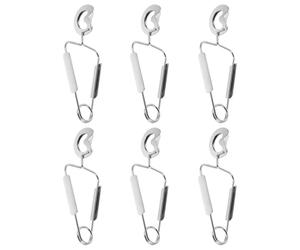 Beaupretty Pinzas de Resorte de Acero Inoxidable para Servir Mariscos y Caracoles, Set de 6 Unidades Plateadas, Pinzas Compactas para Cocina y Barbacoa, Utensilios Ergonómicos y Resistentes