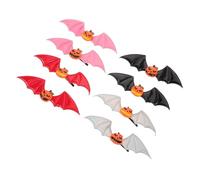 Beaupretty Pinzas el Pelo con Alas Nocturnas y Calabaza para Halloween, 8 Piezas con Diseño Gótico, Material de Metal y Resina para Celebraciones Espeluznantes