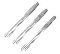 Beaupretty Pinzas para Alimentos de Acero Inoxidable 304, Tamaño 24.4 Cm, Set de 3 Unidades, Pinzas para Barbacoa, Cocina y Picnic, Resistentes y Prácticas para Bistec y Asados