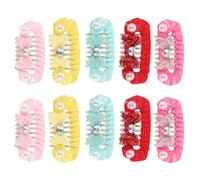 Beaupretty Pinzas Pelo de Cachorro 10 Piezas, Accesorios para Mascotas Pequeñas, Clips de 2.8 Cm en Colores Amarillo, Rosa, Fucsia, Azul Verdoso y Rojo, Ideales para Perros y Gatos,