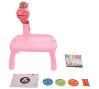 Beaupretty Pizarra de Pintura Proyector para Mesa Educativa Rosa Dibujos Animados Herramienta Divertida para Aprender y Dibujar Juguete Luminoso para Preescolar