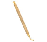 Beaupretty Pluma de Acupresión Cabezal Curvo de Cobre Dorado 1 Unidad para Diagnóstico y Masaje Auricular Herramienta de Reflexología Profesional Uso en Salud y Bienestar