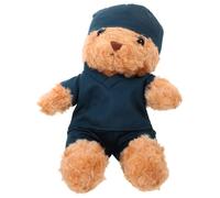 Beaupretty Plush Nurse Bear In Realistic Scrub Outfit Soft Stuffed Animal Toy For Medical Roleplay Small Graduation Bear Collectible For Students and Doctors