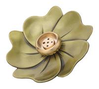 Beaupretty Porta Incienso de Latón Vintage con 5 Agujeros en Forma de Flor, Bandeja Recogecenizas para Yoga y Ceremonias Espirituales, Soporte para Varillas de Incienso