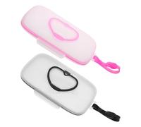 Beaupretty Porta Toallitas Portátil para Ñiño 2 Piezas, Dispensador de Toallitas Húmedas Recargable de Plástico Tapa en Forma de Corazón, Compacto y Ligero para Uso en Viajes y