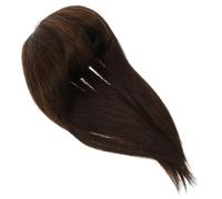 Beaupretty Postizo De Cabello Natural Para Mujeres Clip En Extensiones Para Aumentar Volumen y Cubrir Cabello Toppers De Pelo Humano En Color Castaño 25cm