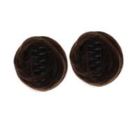 Beaupretty Postizo Para Moño Clip 2 Piezas Moños Postizos Rizados Color Marrón Claro Tamaño Pequeño Pinza Para Extensiones De Cabello Para Mujeres Uso Diario y Ocasiones Obsequios