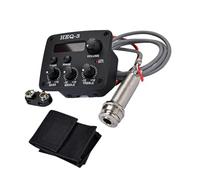 Beaupretty Preamplificador de Pastilla Piezoeléctrica con Ecualizador de Bandas para Guitarra Acústica Control de Volumen Pantalla LCD con Afinador Digital y Indicador de Batería Baja