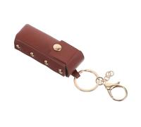 Beaupretty Protector Portátil para Pintalabios con Llavero Vintage Funda Resistente para Lápiz Labial y Brillo de Labios Diseño Compacto para Llevar Bolso o Viaje Color Marrón