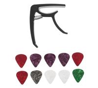 Beaupretty Púas de Celuloide y Capo para Guitarra Eléctrica y Acústica Accesorios para Ukulele Mandolina y Banjo Preciso y Mecanismo de Liberación Rápida Ligero y Resistente