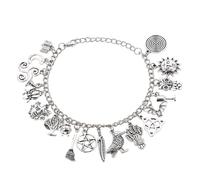 Beaupretty Pulsera de Aleación Diseño Retro de Sol, Luna, Pájaro y Murciélago, Brazalete Creativo y Delicado para Uso Diario en Plata